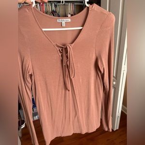 Charlotte Russe Longsleeve shirt with ties in front